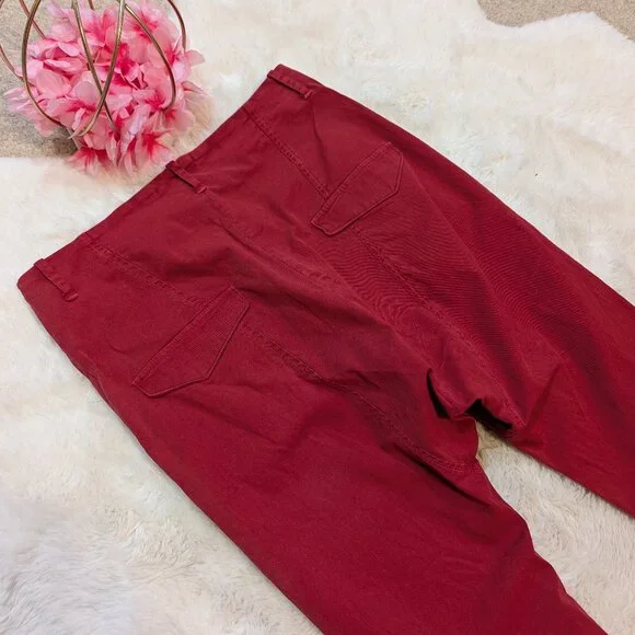 Nili Lotan Cropped Pants Women’s Size 2 Red Drop Crotch - Picture 4 of 10
